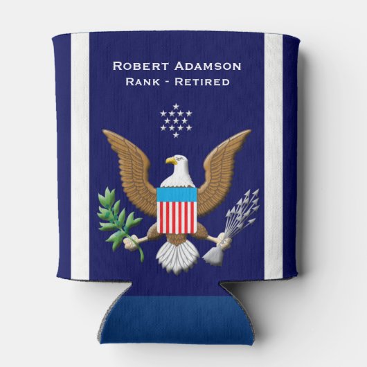 Navy Service embleem gepersonaliseerd Blikjeskoeler (Achterkant)