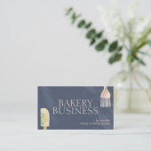 Navy Shadow Pastry Spoon Spatula Chef Bake Visitekaartje (Staand voorkant)