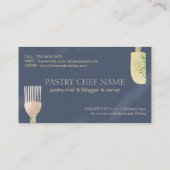 Navy Shadow Pastry Spoon Spatula Chef Bake Visitekaartje (Achterkant)