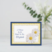 Navy Shasta Daisy Recept Kaart voor de bruid te zi (Staand voorkant)