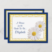 Navy Shasta Daisy Recept Kaart voor de bruid te zi (Voorkant / Achterkant)
