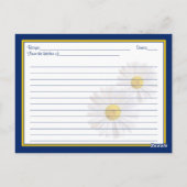 Navy Shasta Daisy Recept Kaart voor de bruid te zi (Achterkant)
