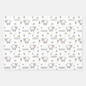 Navy Sheep Eid Mubarak Kinder Inpakpapier Vel (Voorkant)