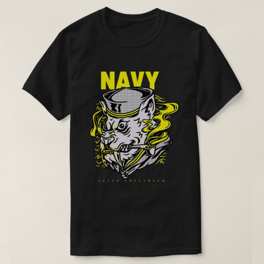Navy Shellback Zoute Shellback Sailor T-shirt (Design voorkant)