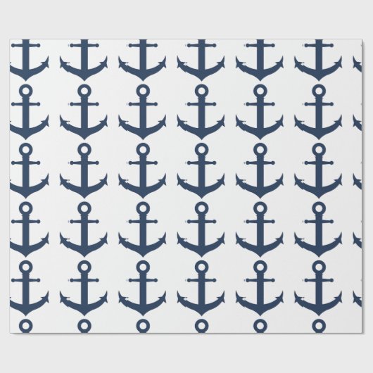 Navy Ship Anchor Nautical Cadeaupapier (Vlak)