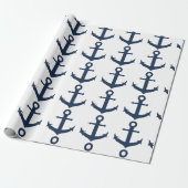 Navy Ship Anchor Nautical Cadeaupapier (Uitgerold)