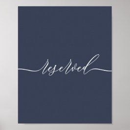 Navy Signature Simple Unique Reserved Poster