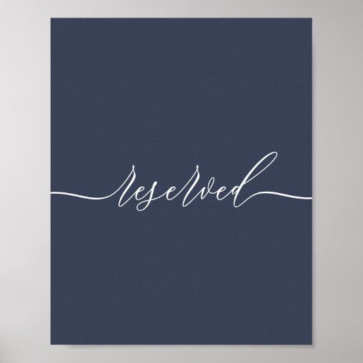 Navy Signature Simple Unique Reserved Poster (Voorkant)