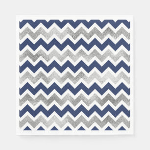 Navy Silver Baby shower Decor Servet