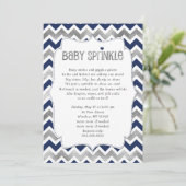 Navy Silver Baby Sprinkle, jongen baby shower nodi Kaart (Staand voorkant)