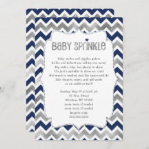 Navy Silver Baby Sprinkle, jongen baby shower nodi