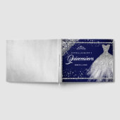 Navy Silver Diamond Sparkle Gown Quinceanera Gastenboek (Volledig)