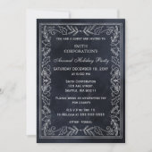 Navy Silver Elegant Corporate Holiday Party Kaart (Voorkant)