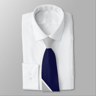 Navy Silver en White Stropdas