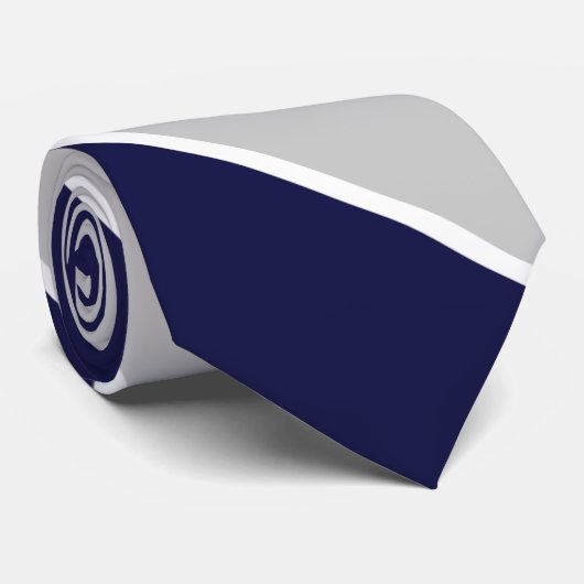Navy Silver en White Stropdas (Opgerold)