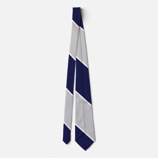 Navy Silver en White Stropdas (Achterkant)