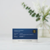 Navy Silver Foil Elegant Frame Design Visitekaartje (Staand voorkant)
