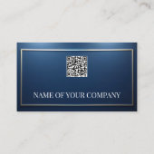 Navy Silver Foil Elegant Frame Design Visitekaartje (Achterkant)