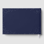 Navy Silver Glitter Elegant Jurk Vrijgezellenfeest Gastenboek (Achterkant)