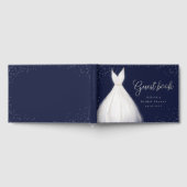 Navy Silver Glitter Elegant Jurk Vrijgezellenfeest Gastenboek (Volledig)