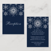 Navy Silver Glitter LOOK Sneeuwvlokken Behuizing K Informatiekaartje (Voorkant / Achterkant)