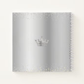 Navy Silver Glitter Tiara Quinceañera Gastenboek Notitieboek (Achterkant)