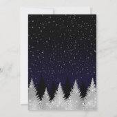 Navy Silver Glitter Tree Winter Wonderland Wedding Kaart (Achterkant)