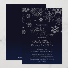 Navy Silver Glitter Winter Vrijgezellenfeest Invit Kaart