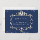 Navy Silver Lijst Royal Crown Love & Bedankt Kaart (Voorkant)