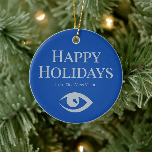 Navy Silver Optometry Office Ornament (Boom)