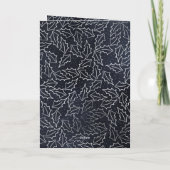 Navy Silver Pine Holly Berry Foto Feestdagen Kaart (Achterkant)