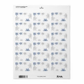 Navy Silver Sneeuwvlok Bruiloft Blank Adresetikett Etiket (Full Sheet)