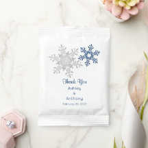 Navy Silver Snowflake Winter Dank u