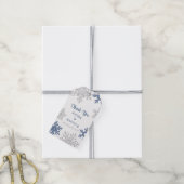 Navy Silver Snowflake Winter Dank u Cadeaulabel (Met Touw)