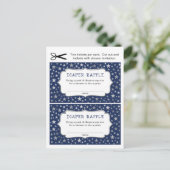 Navy Silver Stars Jongens Luier Raffle tickets Uitnodiging Briefkaart (Staand voorkant)