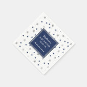 Navy Silver Stars Twinkle Baby shower decor Servet (Hoek)