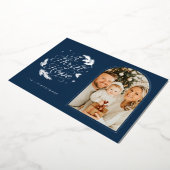 Navy & Silver Thrill of Hope Arch Photo Religious Folie Feestdagenkaart (Gedraaid)