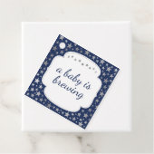 Navy Silver Twinkle - een baby is aan het brouwen  Bedankjes Labels (In situ)