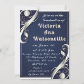 Navy Silver White Afstuderen 2025 Kaart (Achterkant)