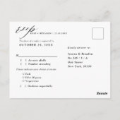 Navy Silver White Champagne Ivory Geometric RSVP Briefkaart (Achterkant)