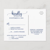 Navy Simple Calligraphy Menu Choice RSVP Briefkaar (Achterkant)