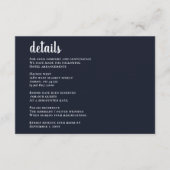 Navy Simple Calligraphy Modern Wedding Informatiekaartje (Voorkant)