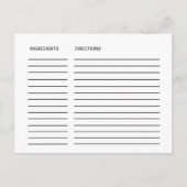 Navy Simple Calligraphy Vrijgezellenfeest Recipe K Briefkaart (Achterkant)