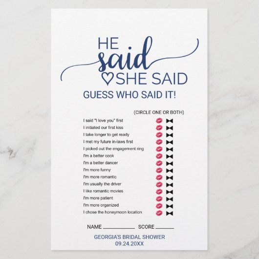 Navy Simple Calligraphy Weddenschap Word Search Ga Flyer (Voorkant)