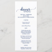 Navy Simple Calligraphy Wedding Dinner Menu Kaart (Voorkant)