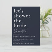 Navy Simple Elegant Modern Vrijgezellenfeest Kaart (Staand voorkant)