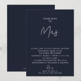 Navy Simple Elegant Modern Vrijgezellenfeest Kaart