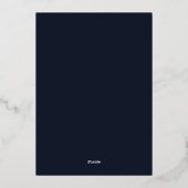 Navy Simple Elegant Modern Wedding Folie Uitnodiging (Achterkant)