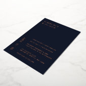 Navy Simple Elegant Modern Wedding Invitation Folie Uitnodiging (Gedraaid)