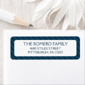 Navy Simple Stripes op maat gepersonaliseerd Etiket (Insitu)